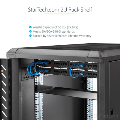 StarTech.com 2U Server Rack Shelf - Universal Rack Mount Cantilever Shelf for 19" (SHELF22)