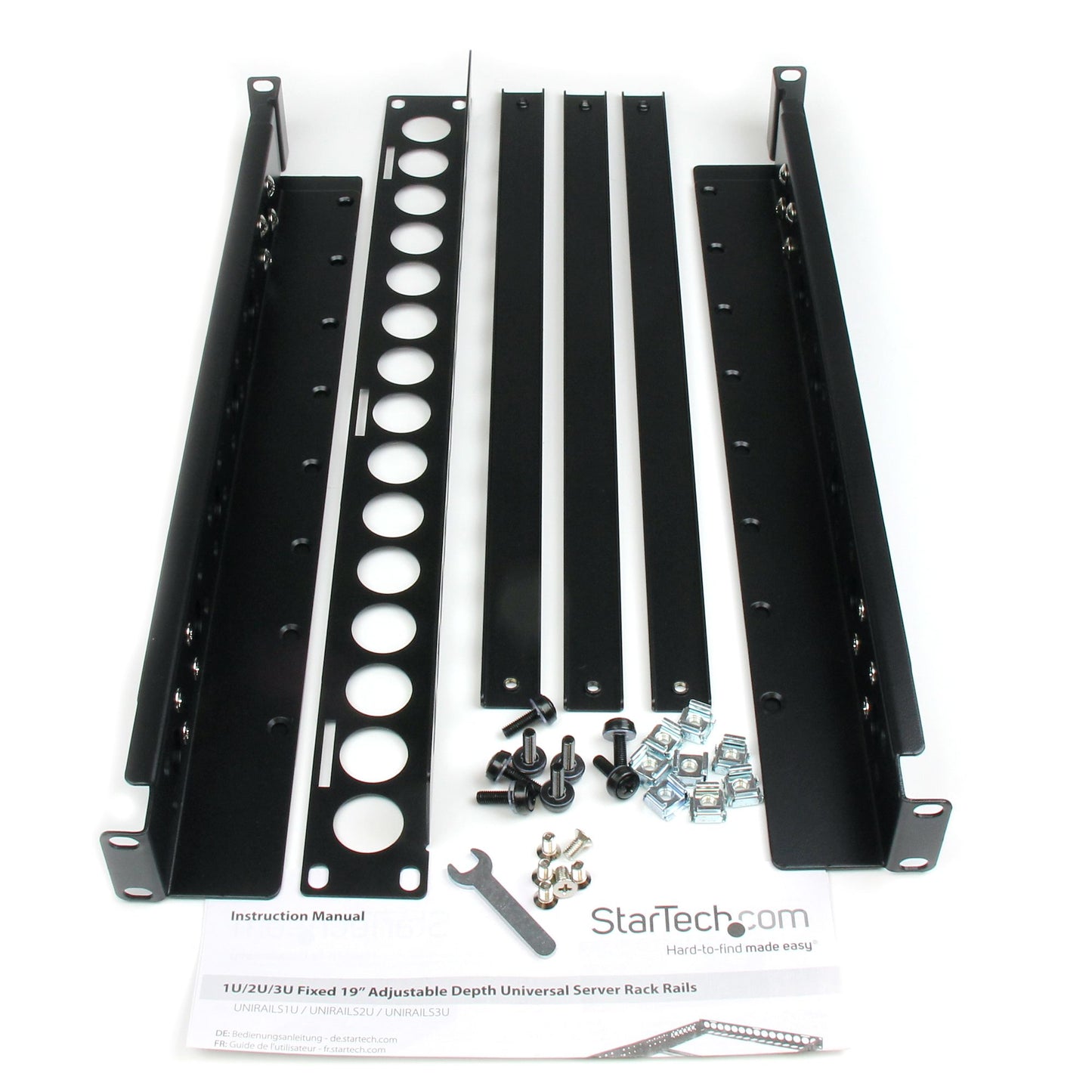 StarTech.com 1U Universal Server Rack Rails, Adjustable Depth Server Mounting Rails