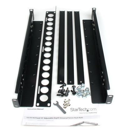 StarTech.com 1U Universal Server Rack Rails, Adjustable Depth Server Mounting Rails