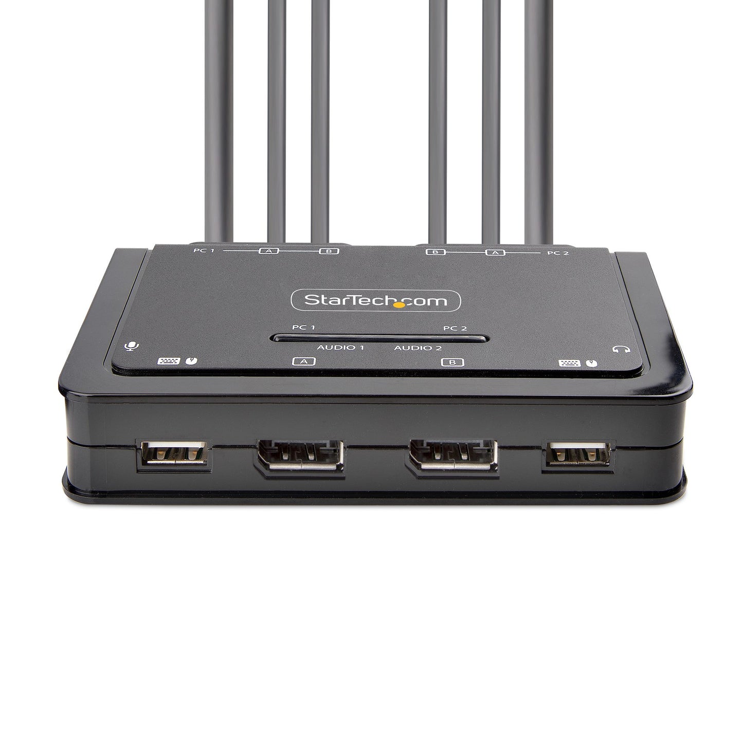 StarTech.com 2-Port Dual-Monitor DisplayPort Cable KVM Switch, 4K 60Hz, Compact KVM