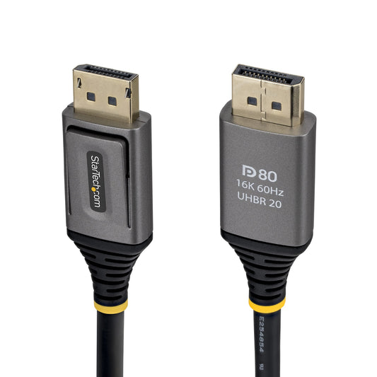 StarTech.com 2m DisplayPort 2.1 Cable, VESA Certified DP80 DisplayPort Cable