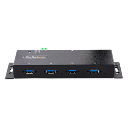StarTech.com 4-Port USB 3.0 Hub - 5Gbps - Metal Industrial USB-A Hub - Wall or Desk