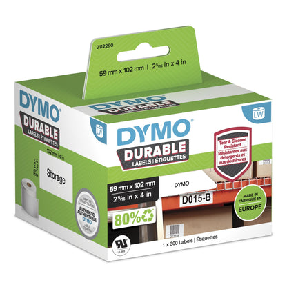 DYMO Authentic LabelWriter Durable Labels | 59mm x 102mm | White Poly | 300