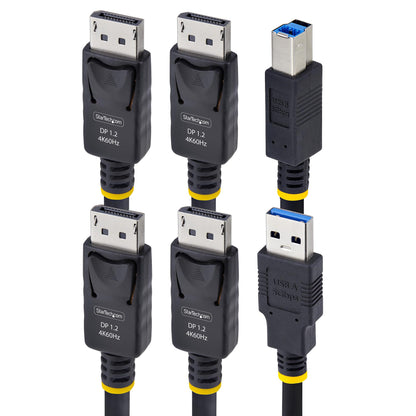 StarTech.com 6ft (1.8m) Dual-DisplayPort and USB 5Gbps KVM Cable, 4K 60Hz