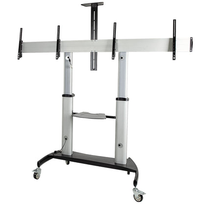 StarTech.com Dual TV Cart for 37-60in VESA TVs up to 110lb/50kg each - Height Mount