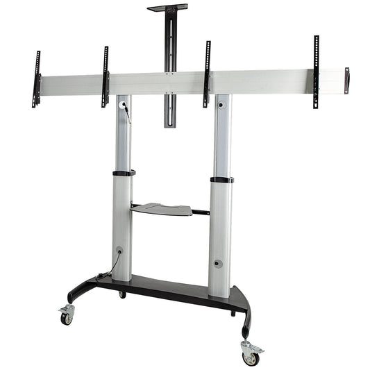 StarTech.com Dual TV Cart for 37-60in VESA TVs up to 110lb/50kg each - Height Mount
