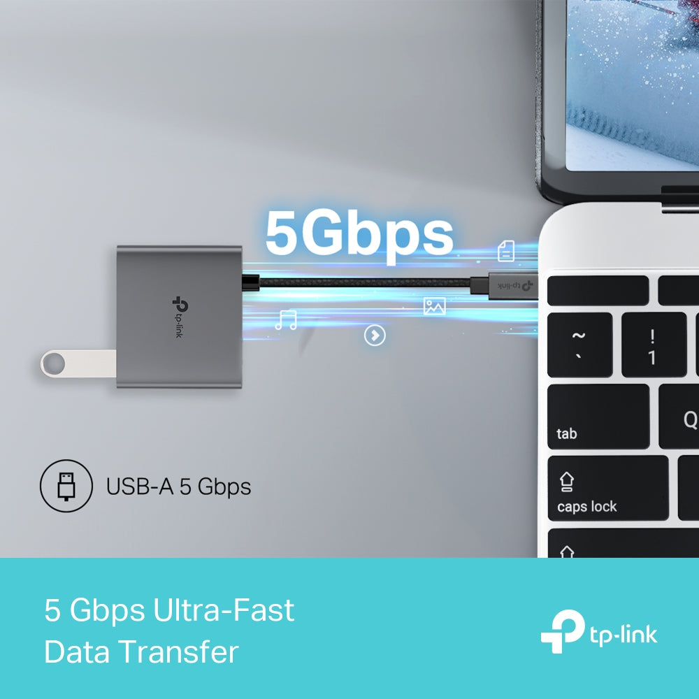 TP-LINK UH3020C interface hub USB Type-C 5000 Mbit/s Grey
