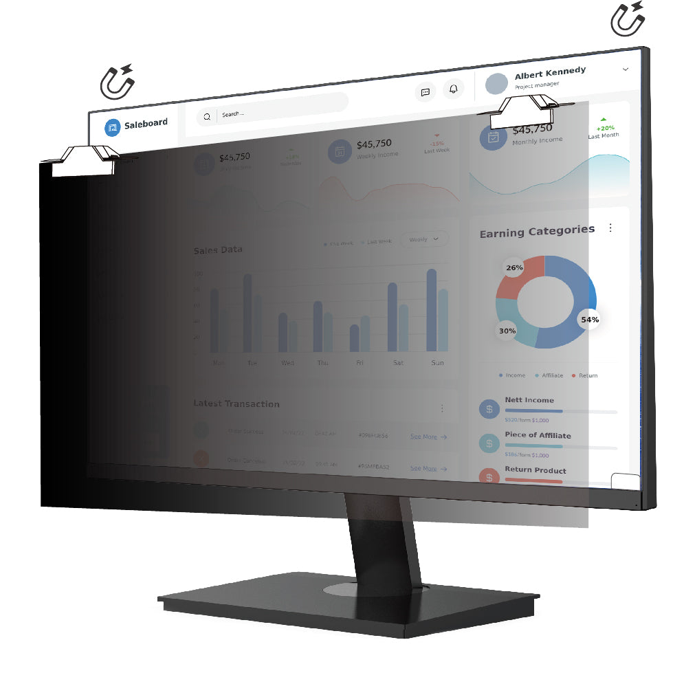 V7 PS215W9AM display privacy filter 54.6 cm (21.5") Monitor Frameless display Privacy Screen