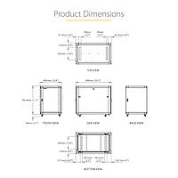StarTech.com 15U Enterprise-Grade Flat Pack Server Rack Cabinet, 19in Enclosed