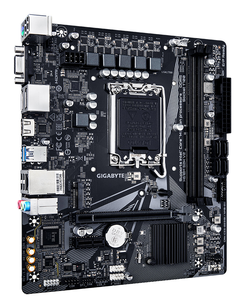 Gigabyte H610M S2H V2 Motherboard - Supports Intel Core 14th CPUs, 4+1+1 Hybrid