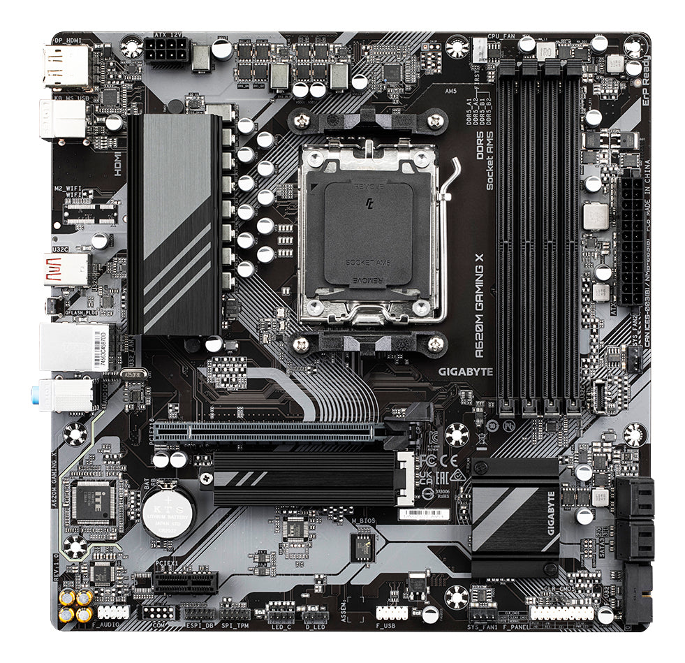 Gigabyte A620M GAMING X Motherboard - Supports AMD Ryzen 8000 CPUs, 8+2+1 Phases