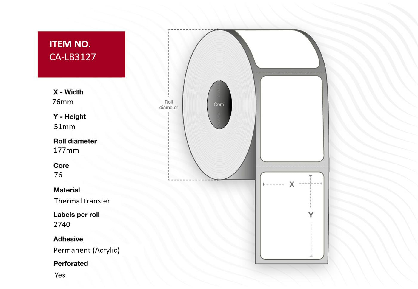 CAPTURE CA-LB3127 printer label White Labels