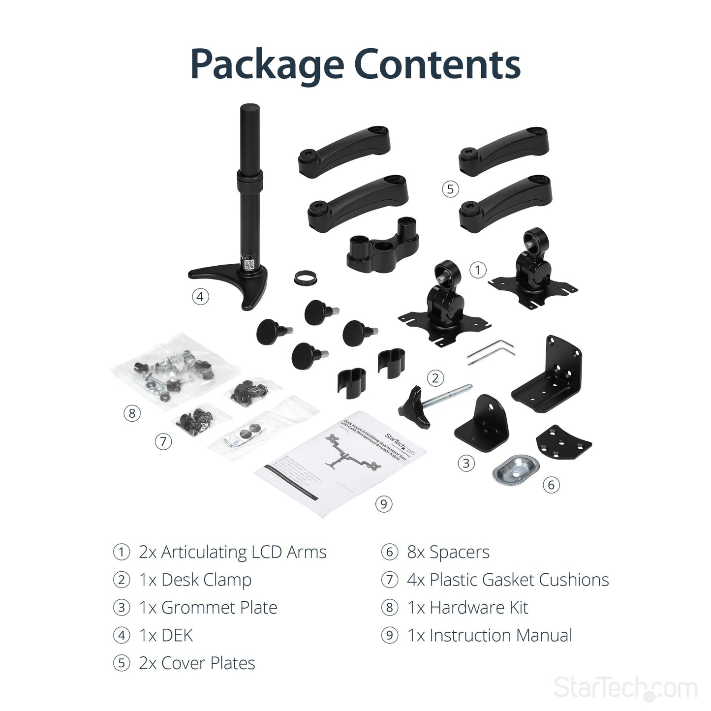 StarTech.com Desk-Mount Dual Monitor Arm - Articulating - For up to 24"