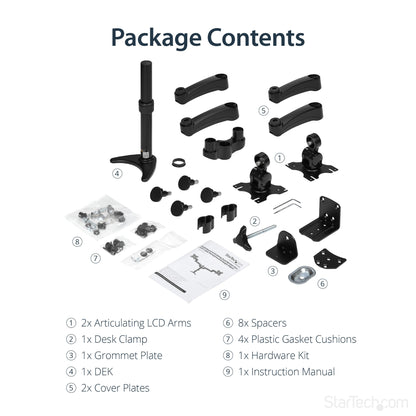 StarTech.com Desk-Mount Dual Monitor Arm - Articulating - For up to 24"