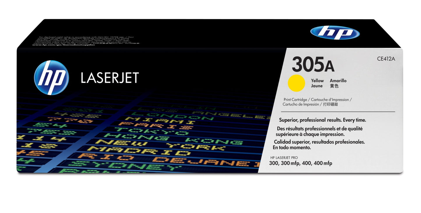 HP CE412A/305A Yellow Toner Cartridge (2.6K pages, HP LaserJet M 375)