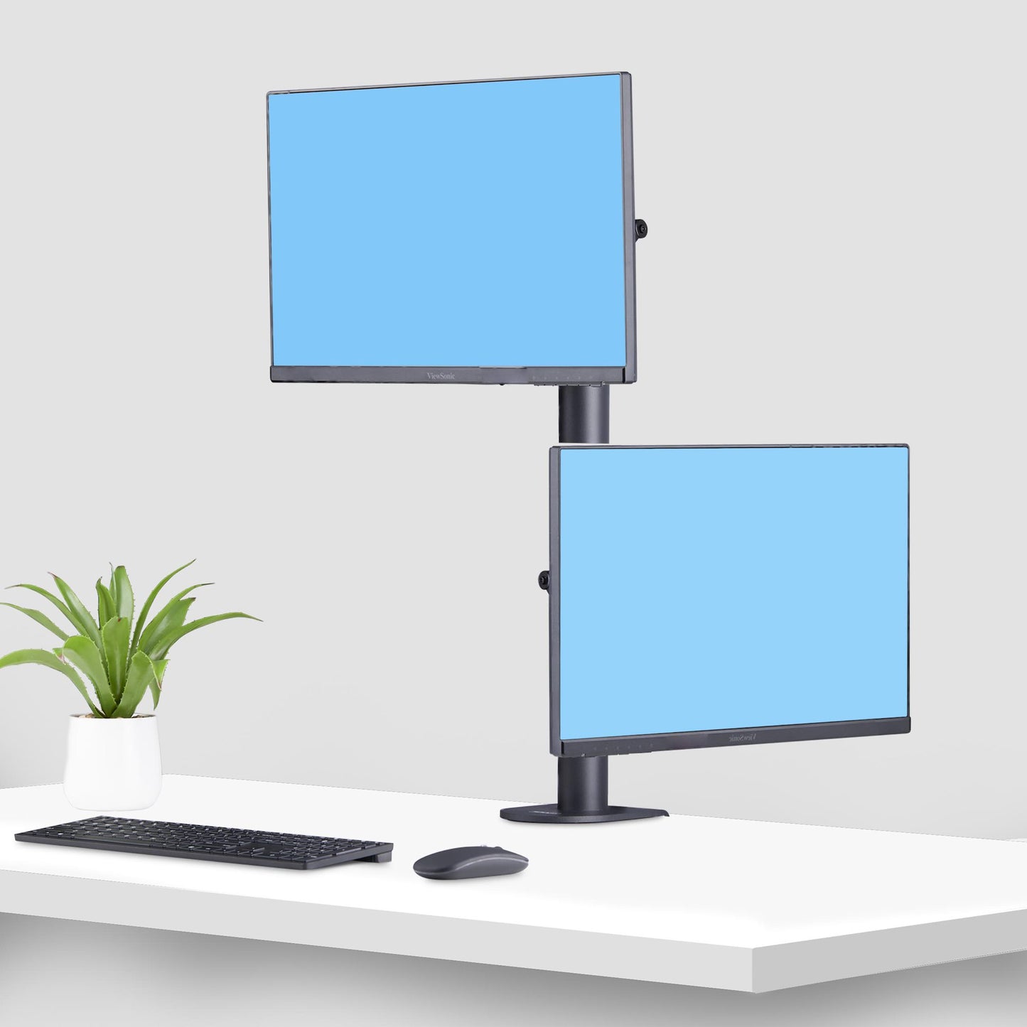 StarTech.com Desk Mount For 2x Vertically Stacked Monitors, Dual 49", Total 70lb