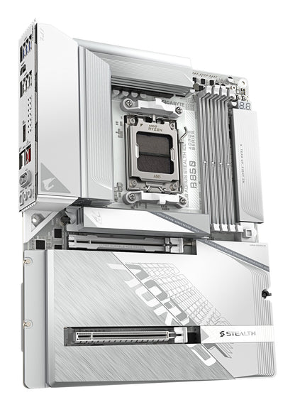 Gigabyte B850 AORUS STEALTH ICE Motherboard - AMD Ryzen 9000 Series CPUs, 14+2+2