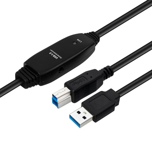 Microconnect Active USB3.0 A-B 10m M-M, Black Cable