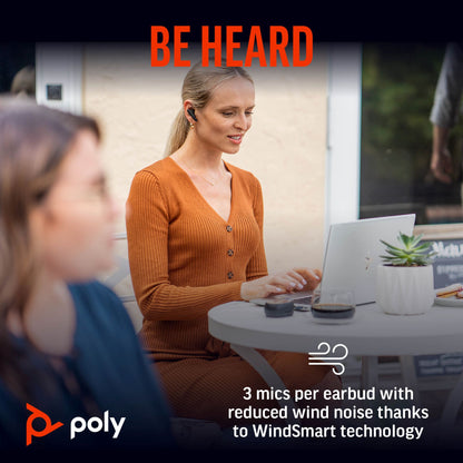 HP Poly Voyager Free 60+M UC Carbon Black Earbuds +BT700 USB-C Adapter +Touchscreen Headset
