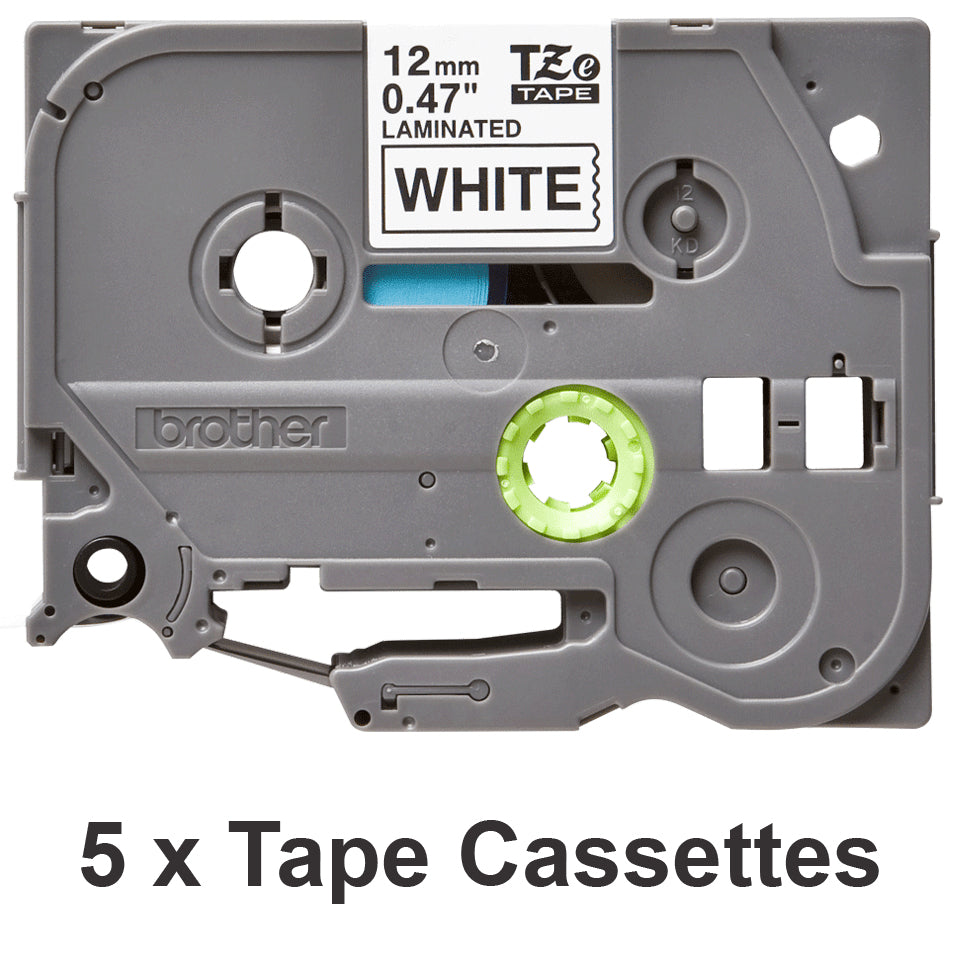 Brother TZE-231M5 DirectLabel black on white Laminat 12mm x 8m Pack=5 for Brother Labels
