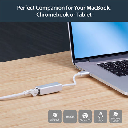 StarTech.com USB 3.0 to Gigabit Network Adapter, Silver, Sleek Aluminum Design for
