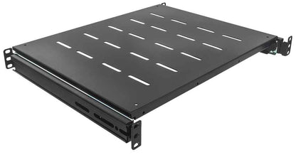 Intellinet 19" Sliding Shelf, 1U, 800 to 1000mm Depth, shelf depth 550mm, Black Rack