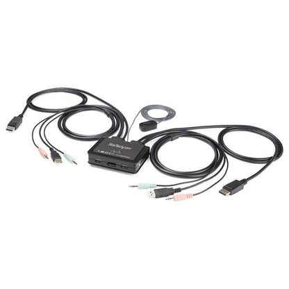 StarTech.com 2 Port DisplayPort KVM Switch - 4K 60Hz - Compact Dual Port UHD DP 1.2