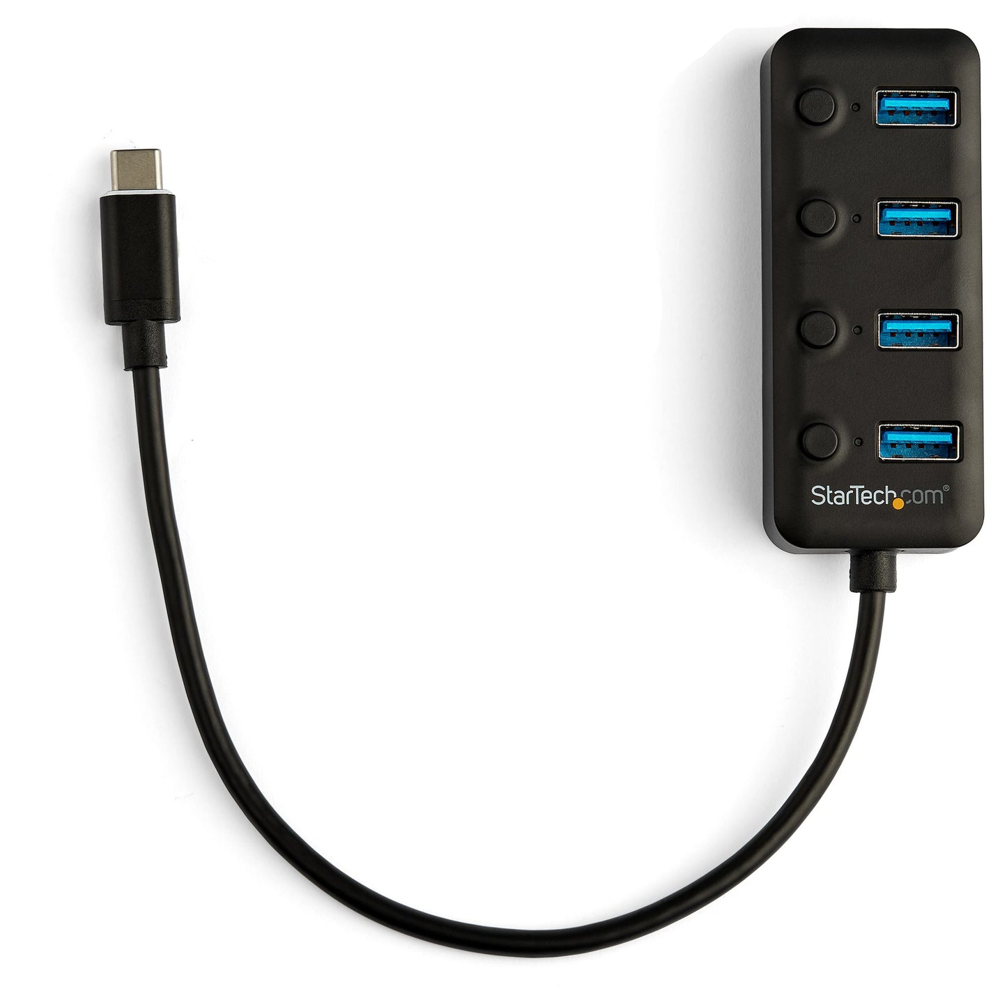StarTech.com 4 Port Bus Powered USB C Hub with Individual On/Off Switches, USB 3.0