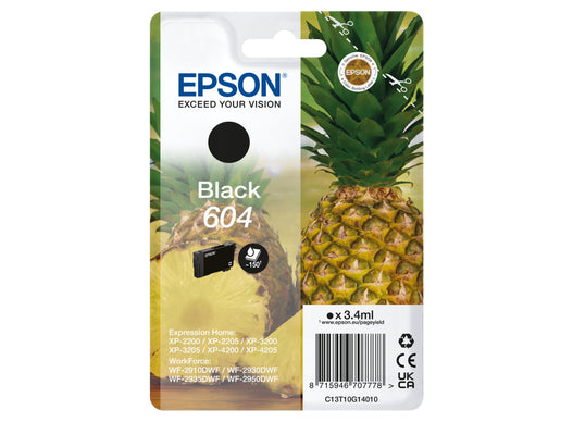 Epson C13T10G14010/604 Black Ink Cartridge (150 pages, Epson XP 2200)