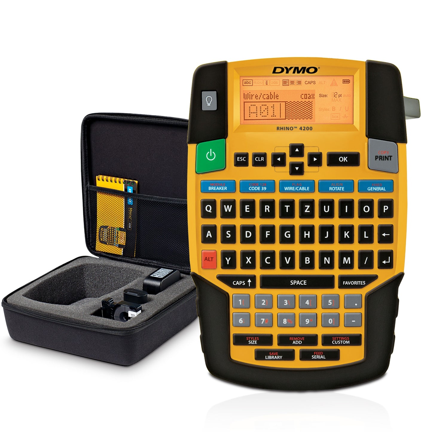 DYMO RHINO 4200 Industrial Label Maker Kit Case | QWERTZ Keyboard & Time-Saving Hot Label Printer