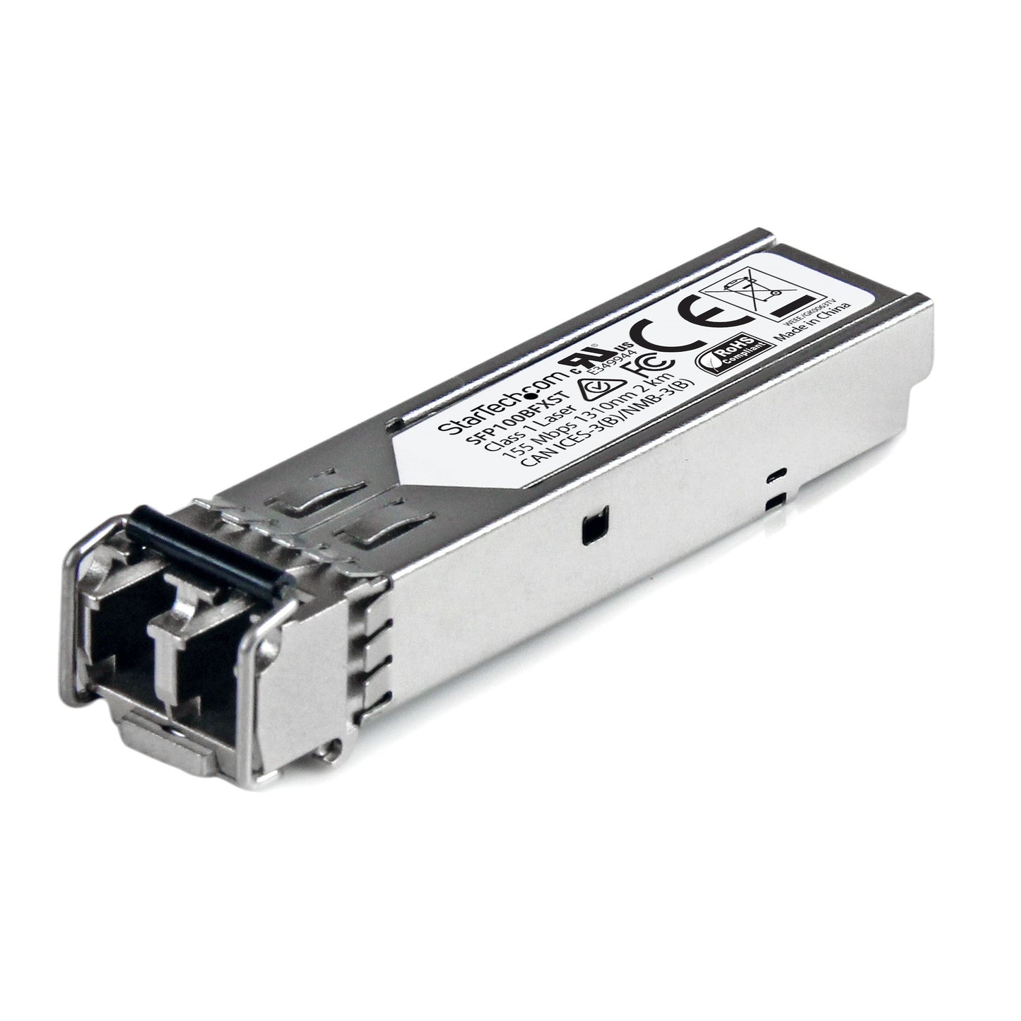StarTech.com MSA Uncoded SFP Module - 100BASE-FX - 100MbE Multi Mode Fiber (MMF) Optic Transceiver - 100Mb Ethernet SFP - LC 2km - 1310nm - DDM Networking