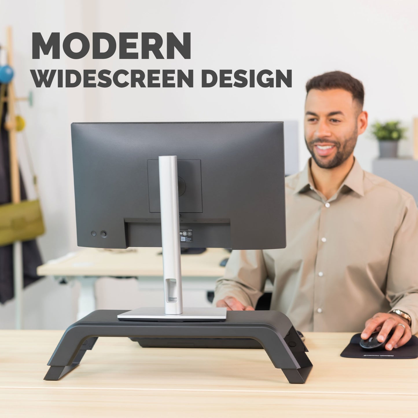 Fellowes Computer Monitor Stand with 3 Height Adjustments - Hana LT Monitor Riser Mount