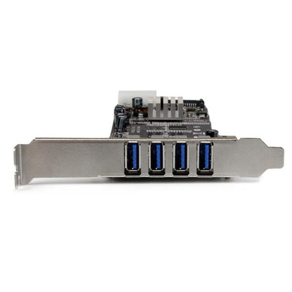 StarTech.com 4 Port PCI Express PCIe SuperSpeed (5Gbps) USB 3.0 Card Adapter w/ 2 Hub
