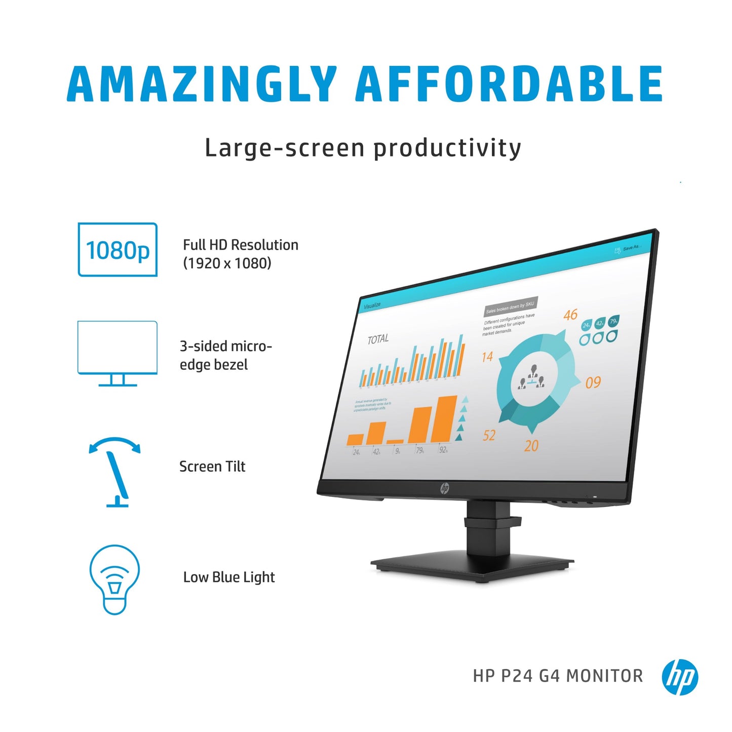 HP P-Series P24 G4 23.8" Full HD IPS Monitor