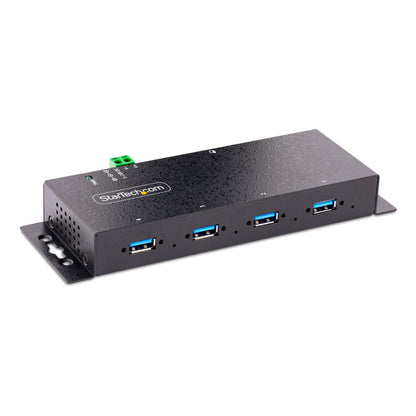 StarTech.com 4-Port USB 3.0 Hub - 5Gbps - Metal Industrial USB-A Hub - Wall or Desk