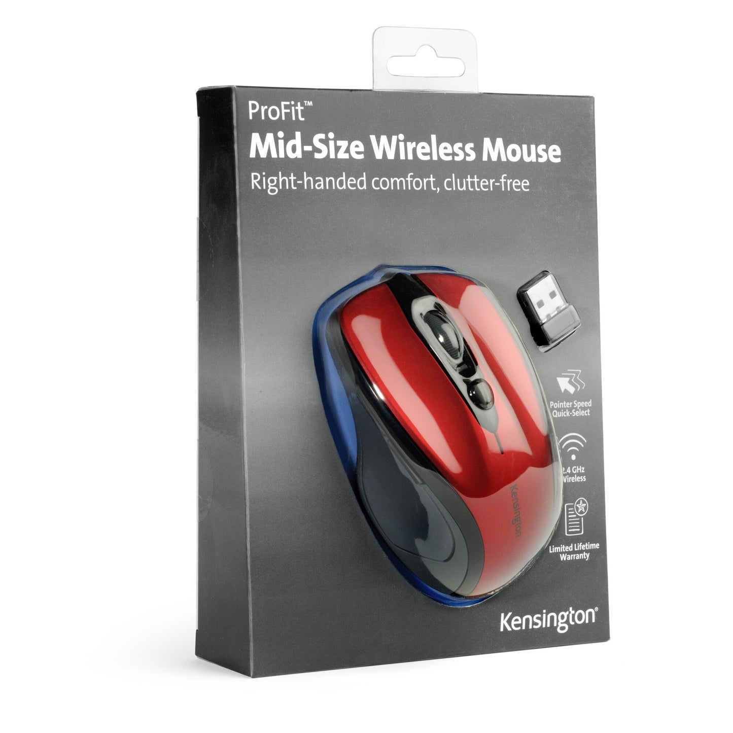 Kensington Pro Fit Mid-Size Wireless Mouse (Red)
