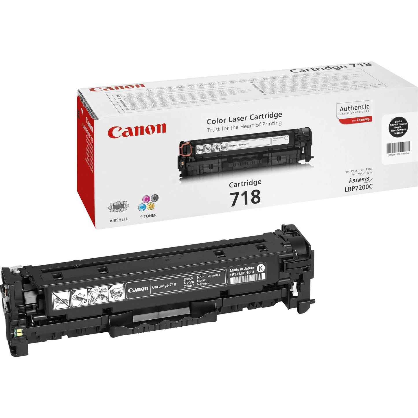 Canon 2662B002/718BK Black Toner Cartridge (3.4K pages, Canon LBP-7200)