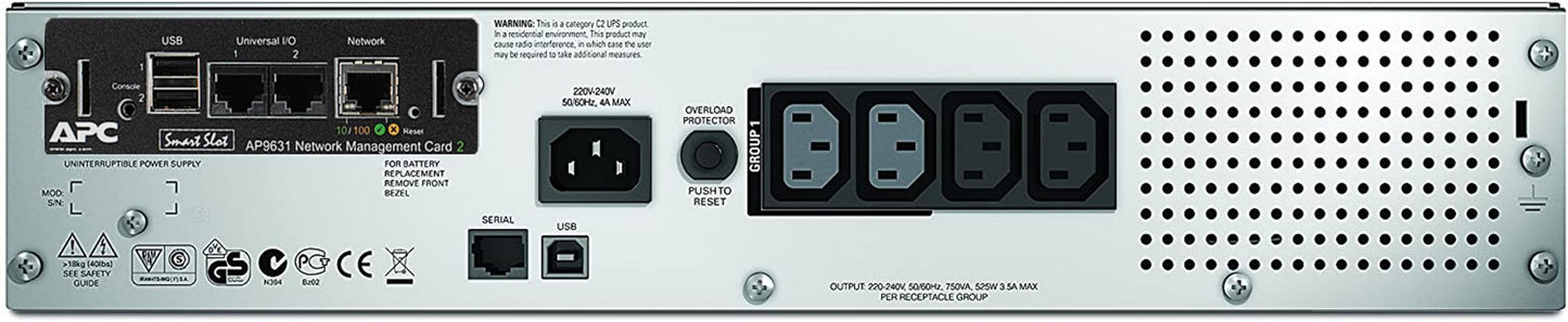 APC Smart-UPS 750VA Line-Interactive Rackmount UPS (RMI2UNC)