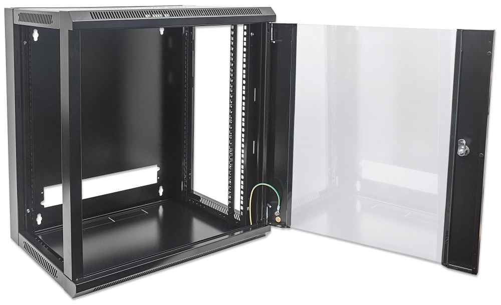 Intellinet 19" Network Cabinet - Wall Mount (Standard), 15U, 600mm Deep, Black Rack (711951)