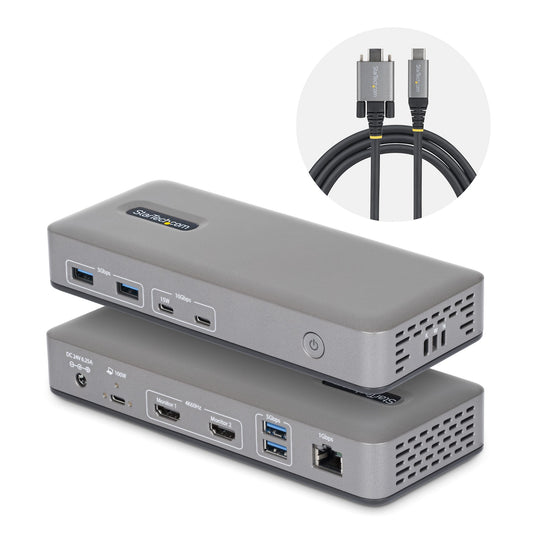 StarTech.com Dual-Monitor USB-C Docking Station 100W (196UE)