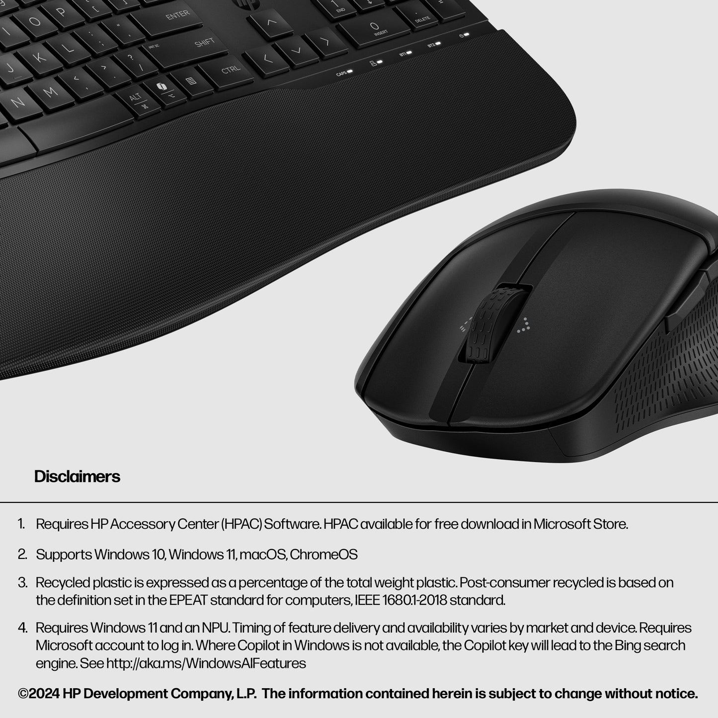 HP 685 Comfort Dual-Mode Wireless Keyboard & Mouse Combo