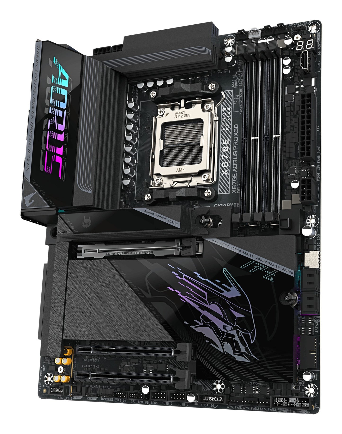 Gigabyte X870E AORUS PRO X3D Motherboard - Supports AMD Ryzen 9000 CPUs, 18+2+2