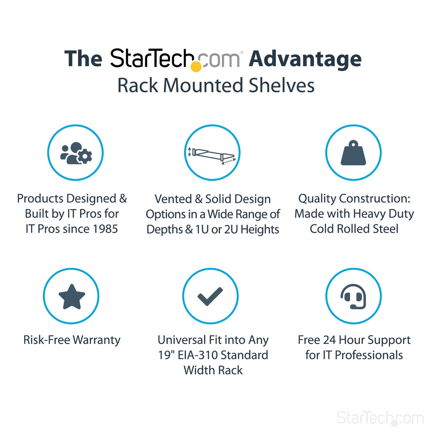 StarTech.com 2U Server Rack Shelf - Universal Rack Mount Cantilever Shelf for 19" (SHELFHD)