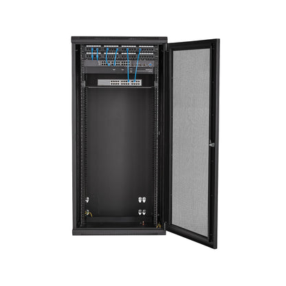 StarTech.com 4-Post 26U Wall Mount Network Cabinet with 1U Shelf, 19" Hinged Rack