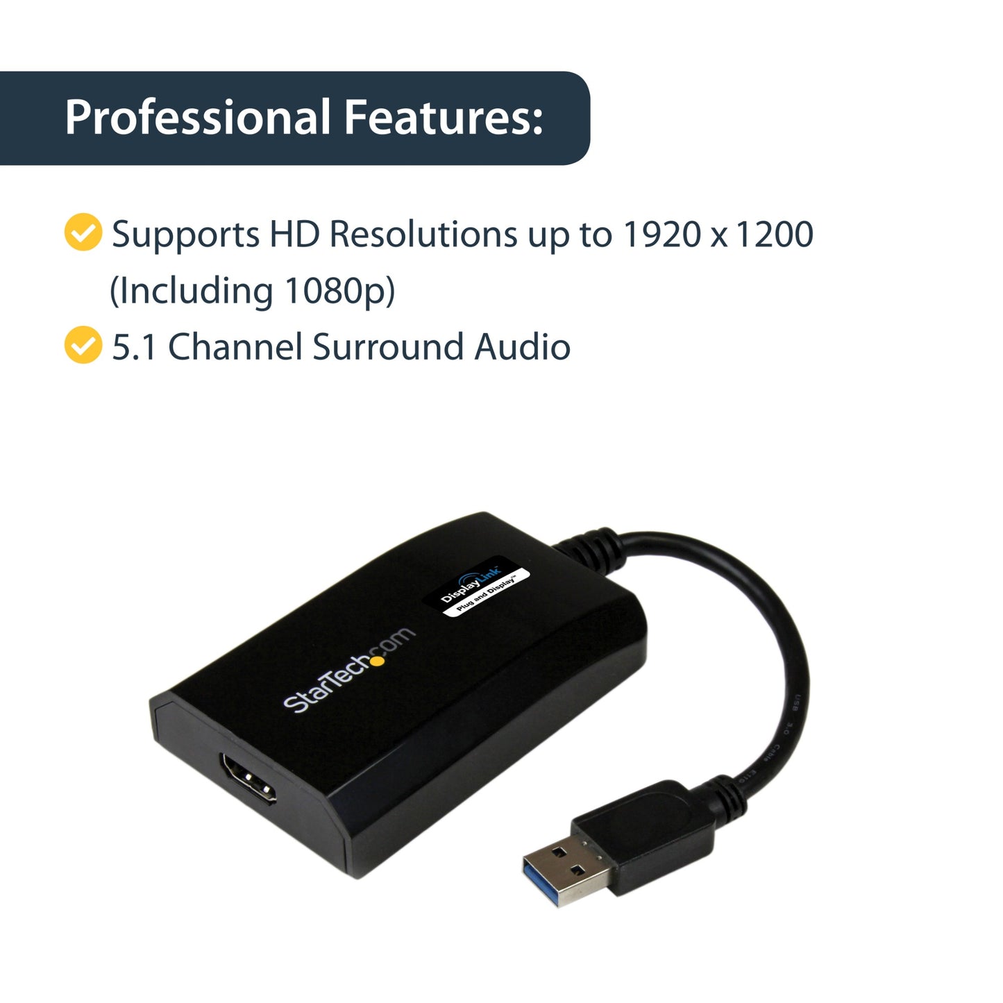 StarTech.com USB 3.0 to HDMI Adapter - DisplayLink Certified - 1080p (1920x1200) Hub