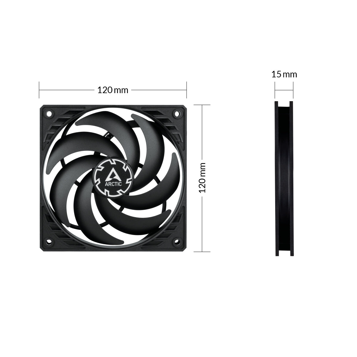 ARCTIC P12 Slim PWM PST Pressure-optimised 120 mm PWM Fan with integrated Y-cable Cooling