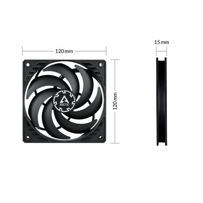 ARCTIC P12 Slim PWM PST Pressure-optimised 120 mm PWM Fan with integrated Y-cable Cooling