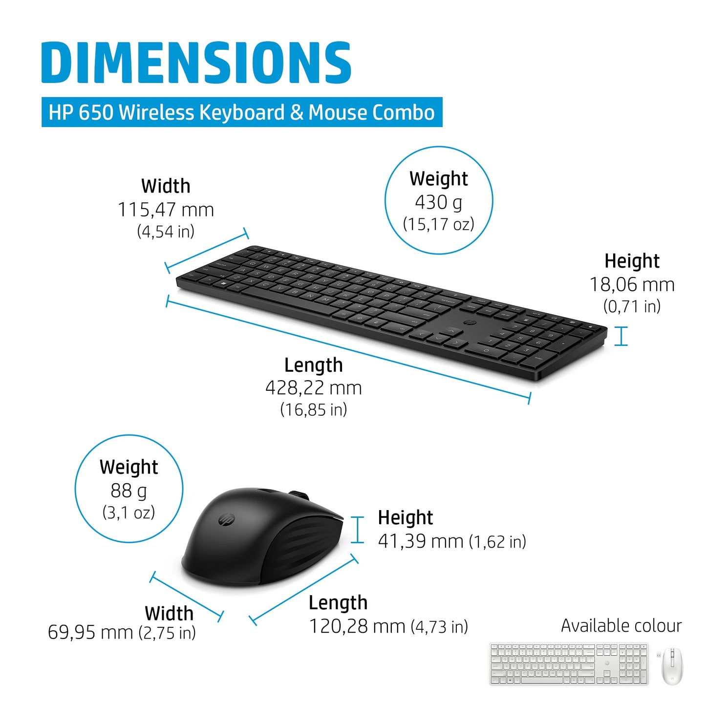 HP 650 Wireless Keyboard & Mouse Combo