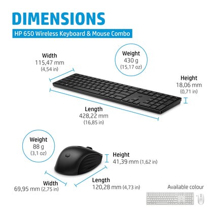 HP 650 Wireless Keyboard & Mouse Combo