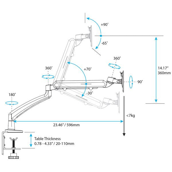 StarTech.com Single Desk-Mount Monitor Arm - Full Motion Articulating - Steel - For